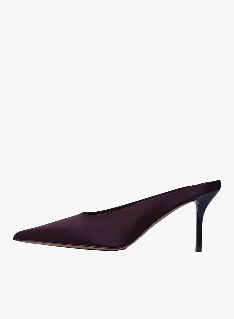 Jeffrey Campbell Brown Satin Satin Pointed Toe Heel Sandals for Women | Best Price UAE