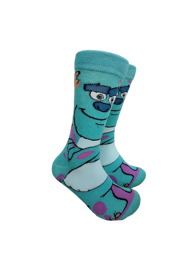 Multicolour Novelty Anime Crew Socks, Street Fashion Trendy Cotton Blend Socks, Casual Fashion Socks for Men & Women(5P)). - Image 4