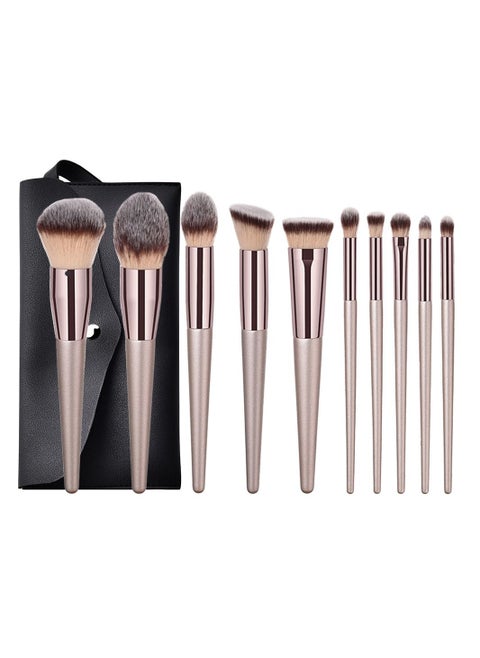 10-piece Makeup Brush Set With PU Bag