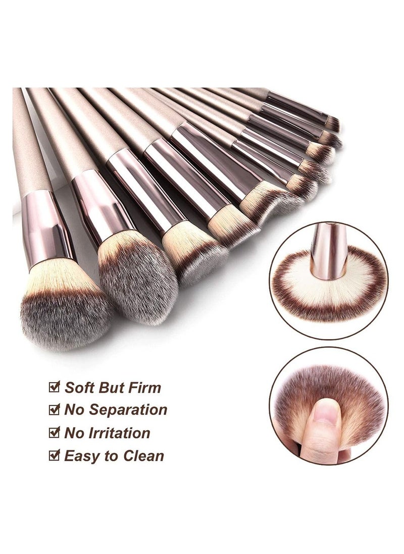 10-piece Makeup Brush Set With PU Bag