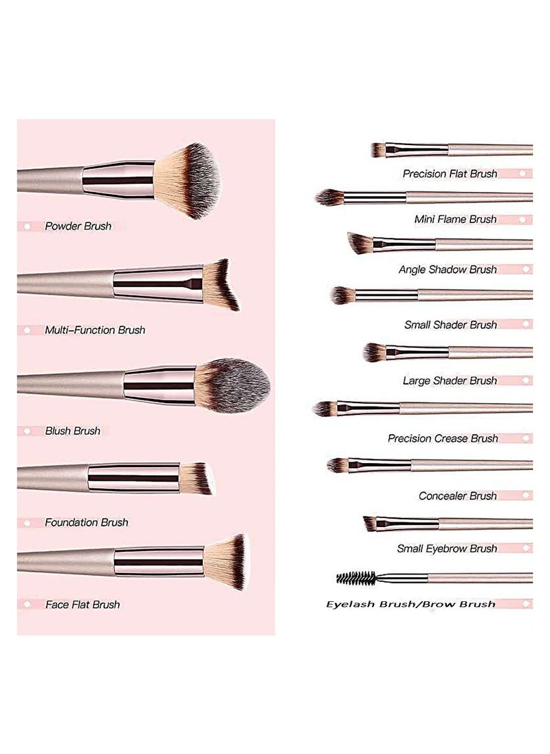 10-piece Makeup Brush Set With PU Bag