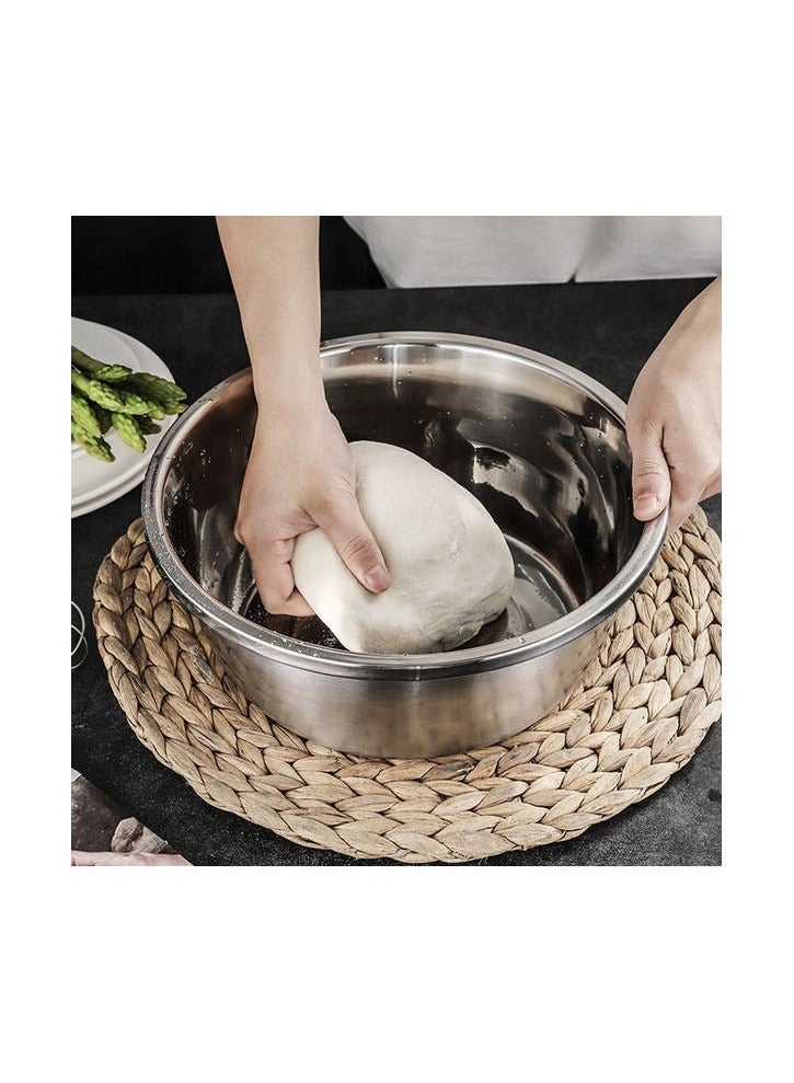 ريفان طقم من 3 قطع مكون من مصفاة ومبشرة ووعاء لغسل الخضراوات وأداة مطبخ من الستانلس ستيل لعجن العجين وخلط السلطة ألوان متعددة - Image 3