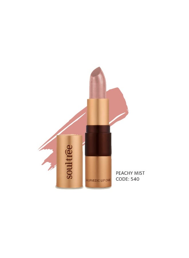 سول تري أحمر شفاه SoulTree الأيورفيدي - درجة Peachy Mist 540، سعة 4 غرام | ذو قوام كريمي | غني بالسمن العضوي وزيت اللوز | لشفاه مرطبة ومغذّاة | 4 غرام - Image 4