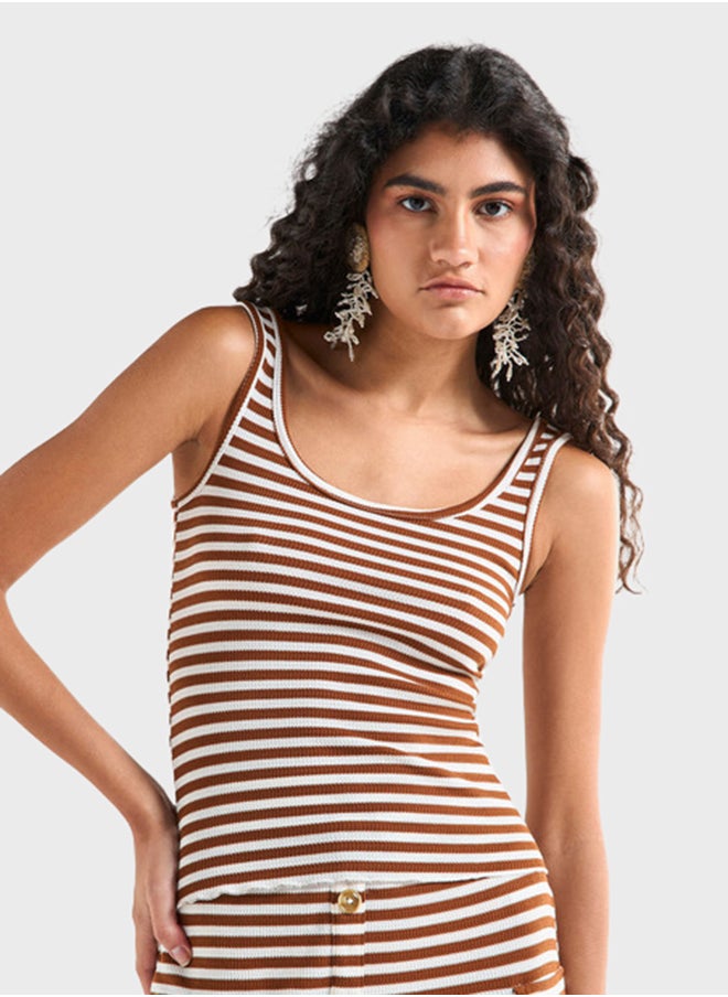 FAV - Striped Crew Neck Top - Image 1