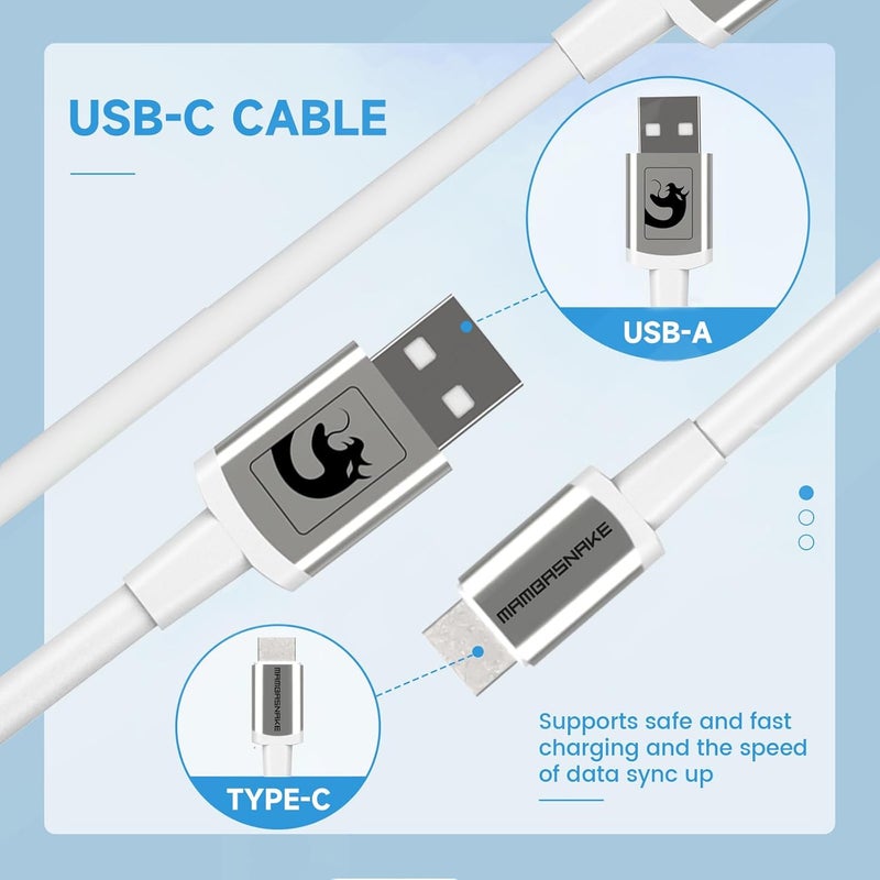 MAMBASNAKE Oil resistant C01 Coiled Keyboard Cable, Pro Custom USB-C Aviator Cable, Type-C to USB-A HyperSpeed Line with 8KHz Return Rate with Metal Aviation Connector for PC Gaming Keyboard-White Precision processed material - Image 4