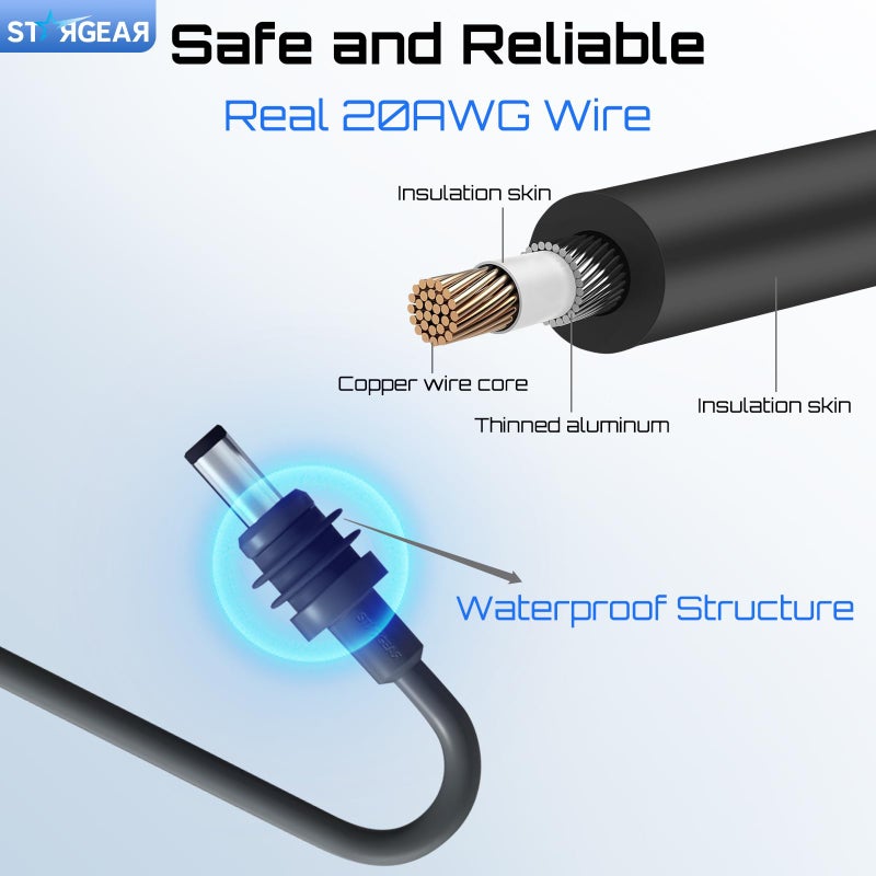 STARGEAR Starlink Mini Cable 6.5FT, 20AWG Replacement Starlink Mini DC Power Cable Starlink Mini Accessories, Starlink Power Cord Outdoor - Image 3
