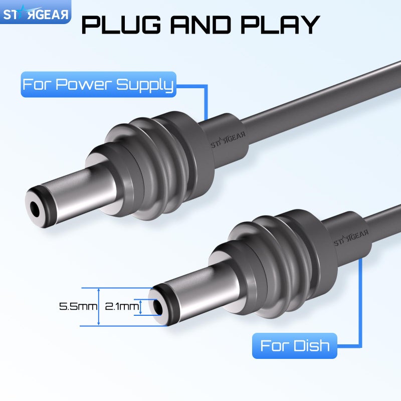 STARGEAR Starlink Mini Cable 6.5FT, 20AWG Replacement Starlink Mini DC Power Cable Starlink Mini Accessories, Starlink Power Cord Outdoor - Image 2