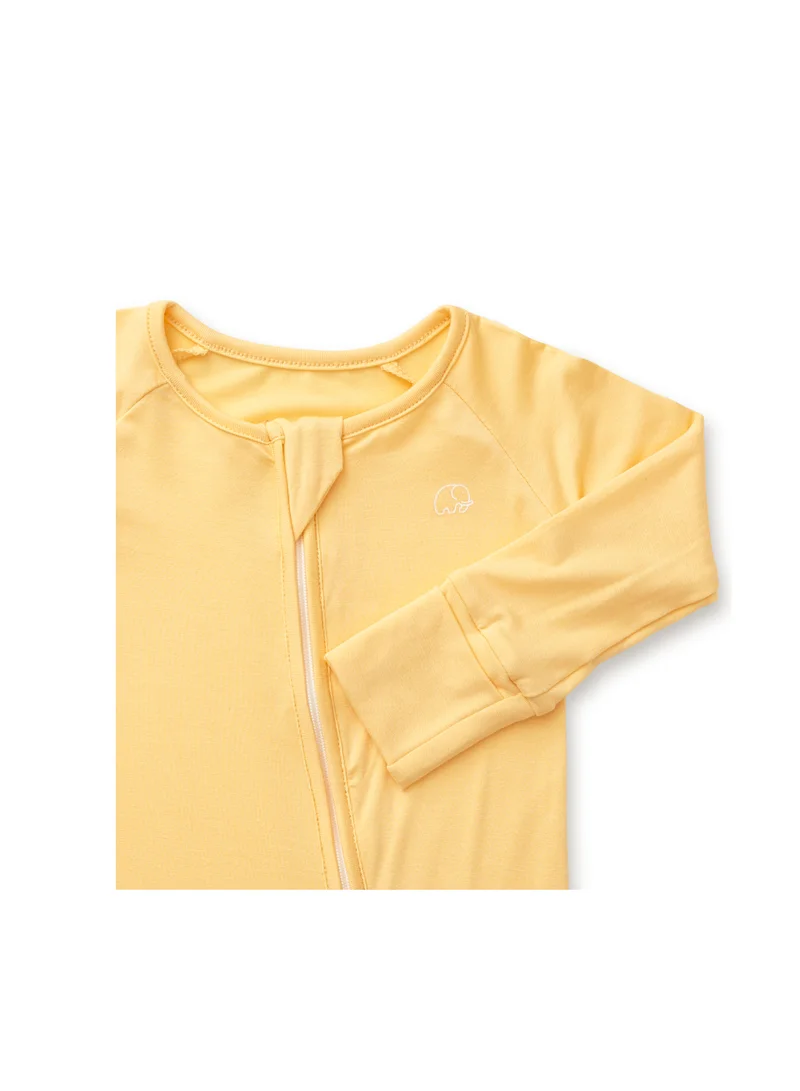 أنفي بيبي Organic Zipper Romper- Lemon 95% Bamboo 5% Spandex