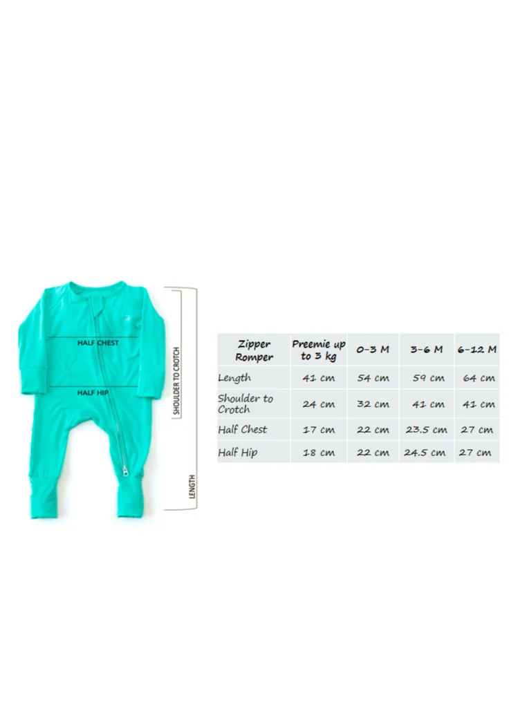 أنفي بيبي Organic Zipper Romper- Lemon 95% Bamboo 5% Spandex