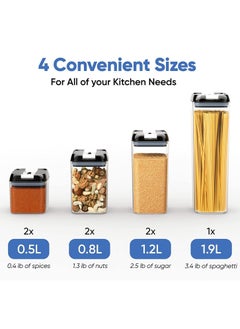 TYCOM Food Storage Containers Swift 7 Pieces BPA Free Plastic Cereal Containers with Easy Lock Lids for Kitchen Pantry Organization and Storage  - Image 3