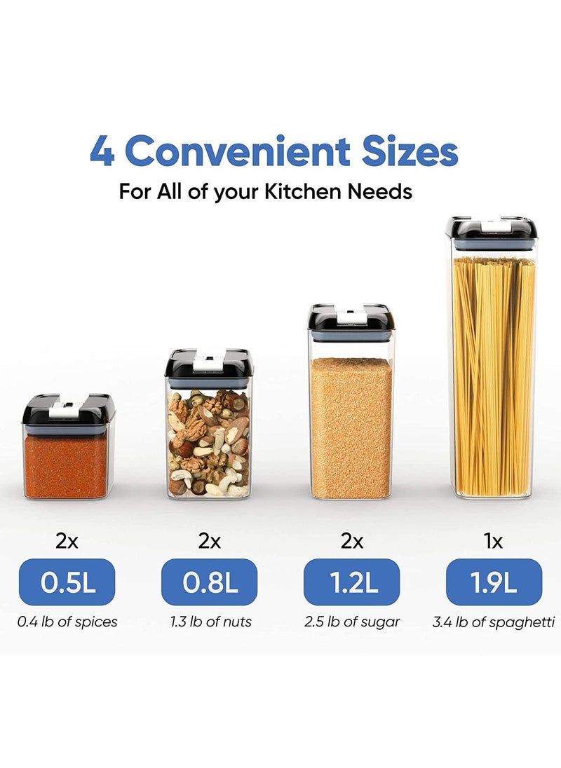 TYCOM Food Storage Containers Swift 7 Pieces BPA Free Plastic Cereal Containers with Easy Lock Lids for Kitchen Pantry Organization and Storage  - Image 3