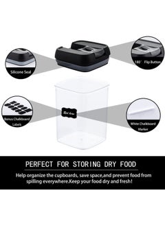 TYCOM Food Storage Containers Swift 7 Pieces BPA Free Plastic Cereal Containers with Easy Lock Lids for Kitchen Pantry Organization and Storage  - Image 5