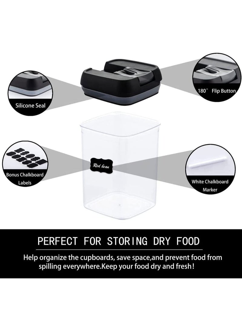TYCOM Food Storage Containers Swift 7 Pieces BPA Free Plastic Cereal Containers with Easy Lock Lids for Kitchen Pantry Organization and Storage  - Image 5