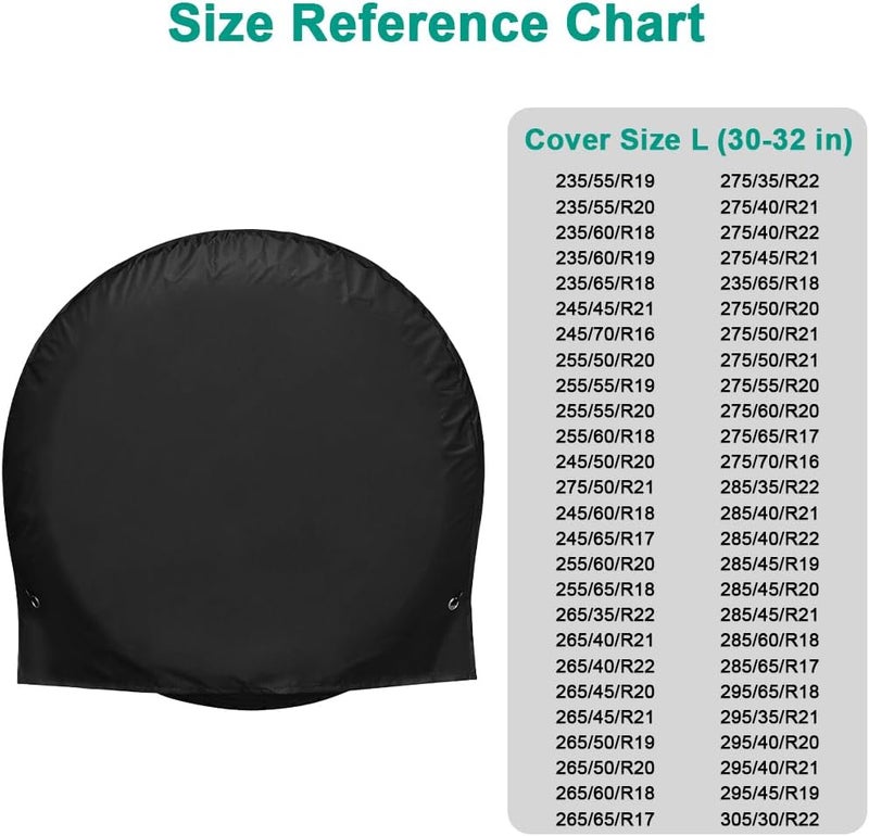 ELEPHANTBOAT STHIRA®Tire Cover for 30-32'' Tire, 210D UV Resistant Oxford Cloth, Waterproof and Mud Proof Reusable Wheel Protector for Car, SUV, RV, Trailer, Pack of 1 - Image 4