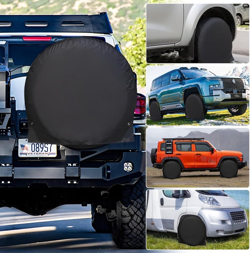 ELEPHANTBOAT STHIRA®Tire Cover for 30-32'' Tire, 210D UV Resistant Oxford Cloth, Waterproof and Mud Proof Reusable Wheel Protector for Car, SUV, RV, Trailer, Pack of 1 - Image 5