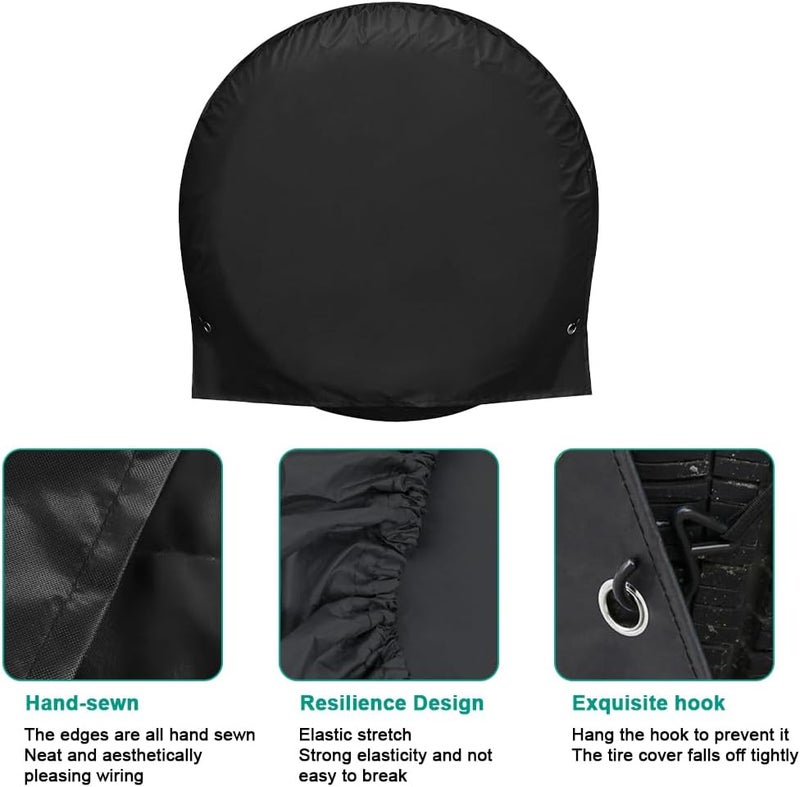ELEPHANTBOAT STHIRA®Tire Cover for 30-32'' Tire, 210D UV Resistant Oxford Cloth, Waterproof and Mud Proof Reusable Wheel Protector for Car, SUV, RV, Trailer, Pack of 1 - Image 3