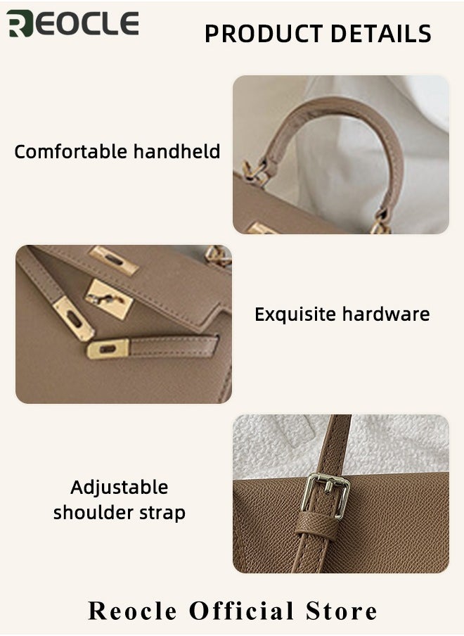 REOCLE - Women's Handbags Crossbody Bags Top Handle Satchel with Detachable Strap Luxury Tote Work Bag PU Fashion Designer Handbags Purses - Image 1