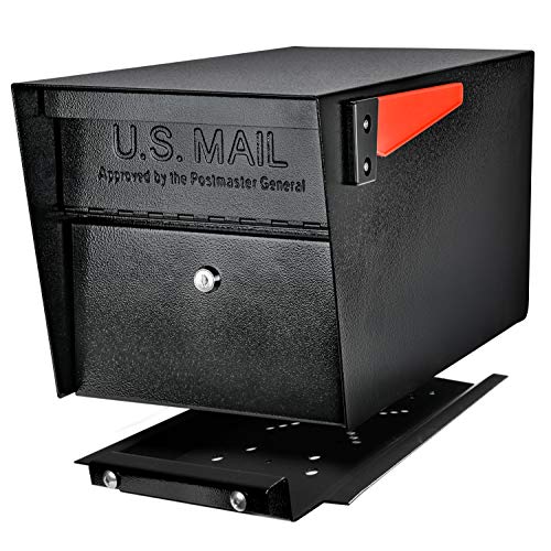 Mail Boss 7500 Mail Manager Pro Curbside Security, Black Locking Mailbox with House Numbers, Mounting Plate and Pull Out Mail Tray - Image 1