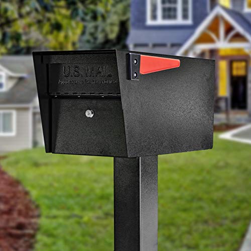 Mail Boss 7500 Mail Manager Pro Curbside Security, Black Locking Mailbox with House Numbers, Mounting Plate and Pull Out Mail Tray - Image 2