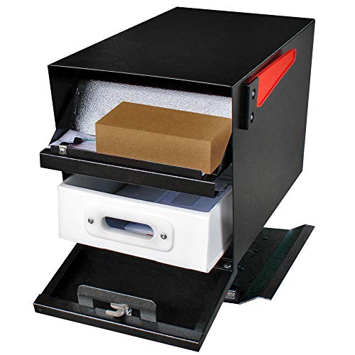 Mail Boss 7500 Mail Manager Pro Curbside Security, Black Locking Mailbox with House Numbers, Mounting Plate and Pull Out Mail Tray - Image 3