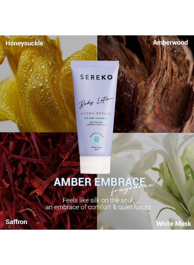 Sereko لوشن الجسم سيريكو هيدرا ريبير 10% يوريا وزيت الأفوكادو | لوشن للجسم 30 مل | لعلاج تشقق الساقين، وإزالة التصبغات، والبشرة الخشنة والمتكتلة | لوشن للجسم للرجال والنساء | خالٍ من أحماض ألفا هيدروكسي وبيتا هيدروكسي | تقشير لطيف | ترطيب يدوم 48 ساعة | للبشرة شديدة الجفاف والمتقشرة 30 مل - Image 4