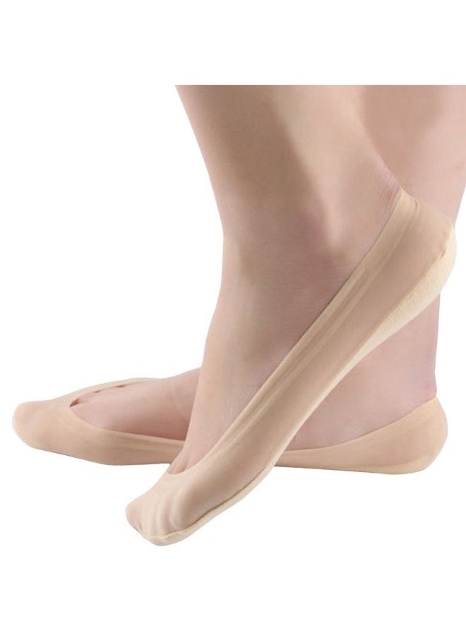 Jarseen 4 Pairs No Show Liner Socks Women's Low Cut Cotton Nylon Boat Invisible Hidden Socks Non-Slip for Flats, 4nude, Shoe Size: 5-8 - Image 1