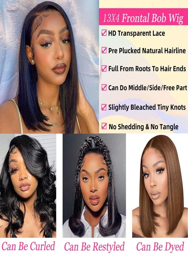 Superfect Bob Wig Human Hair 13x4 Lace Front Wigs for Black Women Human Hair 180% Density Short Bob Wigs Hd Transparent Pre Plucked Straight Frontal Wigs Human Hair (12 Inch, Bob Wig) - Image 3