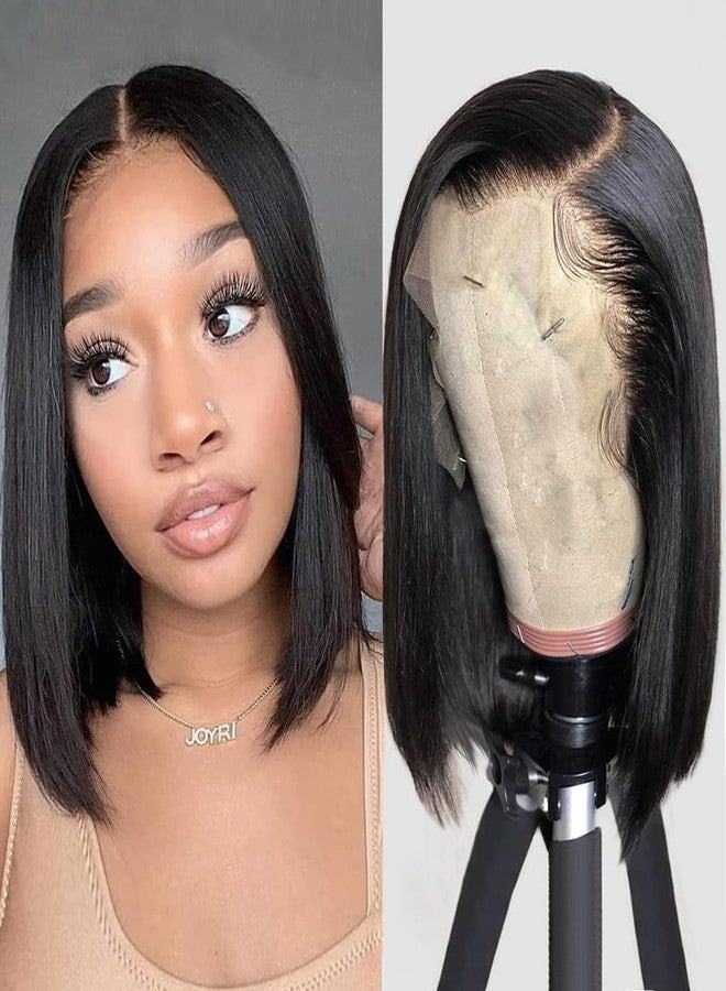 Superfect Bob Wig Human Hair 13x4 Lace Front Wigs for Black Women Human Hair 180% Density Short Bob Wigs Hd Transparent Pre Plucked Straight Frontal Wigs Human Hair (12 Inch, Bob Wig) - Image 1