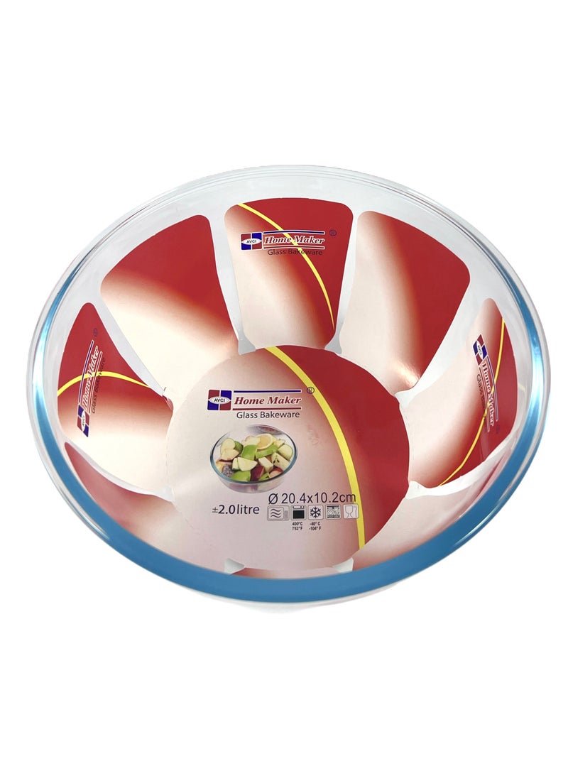 Homemaker Mixing And Baking Glass Bowl, 2 Lt Capacity, 10.2 Cm Height, 20.4 Cm Diameter - Clear  - Image 3