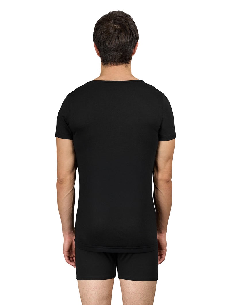 Dice® Men Half Sleeves 100% Cotton Undershirt Tri-Color Bundle of 3 (Black, Navy, Grey) - Image 5