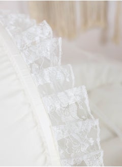 FUN MOMENT Baby crib Musa iron basket sugar color decorated with luxurious lace for newborns with white wooden folding stand  - Image 4