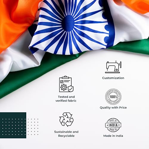 SWATRIC Indian Flag by IIT Delhi Startup | SIze (1 ft x 1.5 ft) All Weather Flag, Fade Resistant, Double Stitched Tiranga, Satin Fabric - Image 5