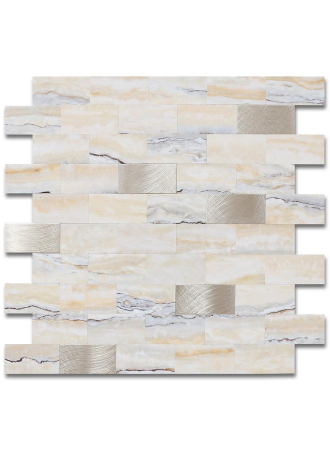 Benice BeNice Peel and Stick Backsplash Bathroom Tile Stickers,Stick on Backsplash for Kitchen Wall Shower Tiles Peel and Stick Waterproof(10sheets,Beige Gray)  - Image 1