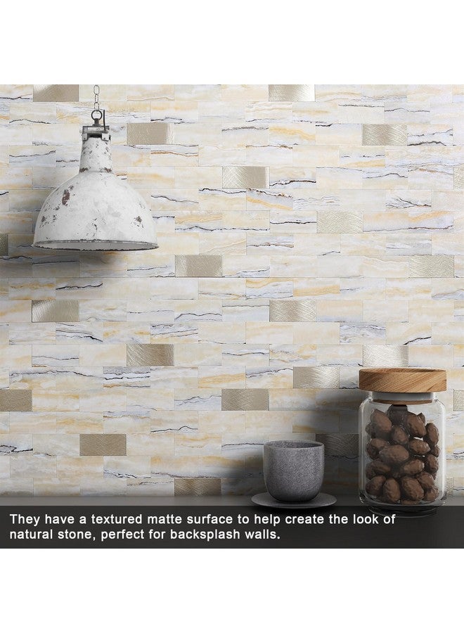 Benice BeNice Peel and Stick Backsplash Bathroom Tile Stickers,Stick on Backsplash for Kitchen Wall Shower Tiles Peel and Stick Waterproof(10sheets,Beige Gray)  - Image 4