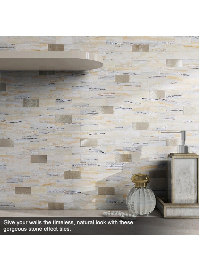 Benice BeNice Peel and Stick Backsplash Bathroom Tile Stickers,Stick on Backsplash for Kitchen Wall Shower Tiles Peel and Stick Waterproof(10sheets,Beige Gray)  - Image 3