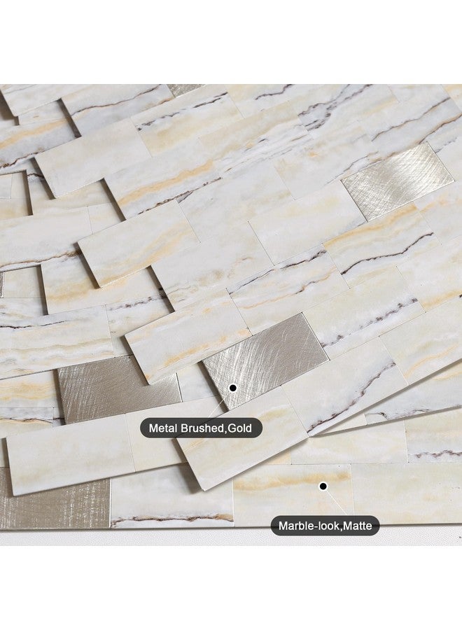 Benice BeNice Peel and Stick Backsplash Bathroom Tile Stickers,Stick on Backsplash for Kitchen Wall Shower Tiles Peel and Stick Waterproof(10sheets,Beige Gray)  - Image 2