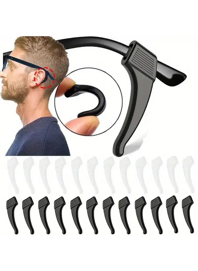 5 Pairs Black Anti Slip Eyeglass Temple Tips Comfortable Silicone Sleeves Secure Fit - Image 3