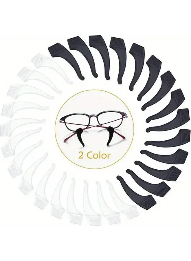 5 Pairs Black Anti Slip Eyeglass Temple Tips Comfortable Silicone Sleeves Secure Fit - Image 2