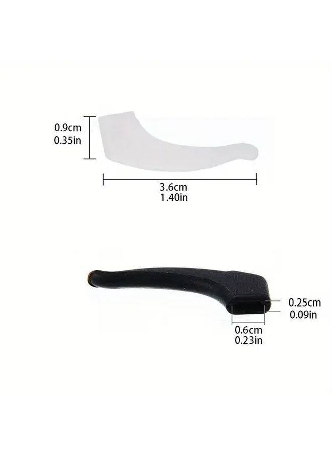 5 Pairs Black Anti Slip Eyeglass Temple Tips Comfortable Silicone Sleeves Secure Fit - Image 4