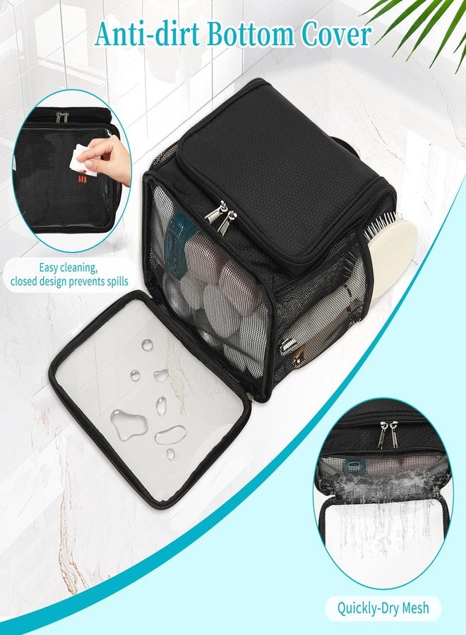 Bagmoly Mesh Shower Caddy Portable, Toiletry Bags for Travel, Hanging Shower Organizer Tote Bag for College Dorm Students Girls Boys, Dry and Wet Separation with Metal Hook - Image 4