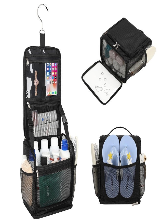 Bagmoly Mesh Shower Caddy Portable, Toiletry Bags for Travel, Hanging Shower Organizer Tote Bag for College Dorm Students Girls Boys, Dry and Wet Separation with Metal Hook - Image 1