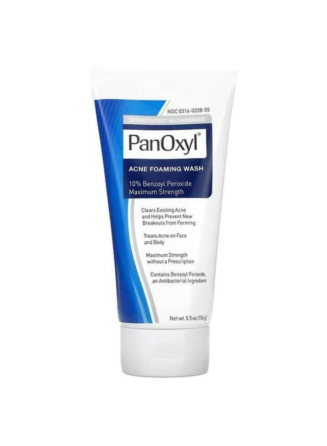 Acne Foaming Wash, 10% Benzoyl Peroxide Maximum Strength, 5.5 oz (156 g) 156grams