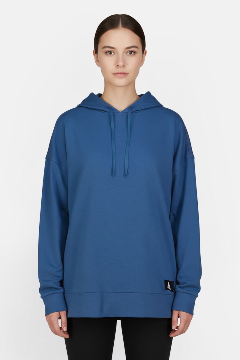 Adidas Women Plus Size Long Sleeve Outdoor Hoodie, Slate Blue - Image 1