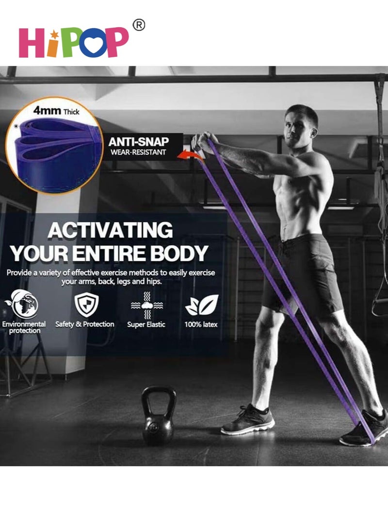 HIPOP 35-85 Lbs Resistance Band,Pull Up Assistance Band for Legs,Working Out,Muscle Training,Yoga,Shape Body,Men Women (Purple) - Image 4