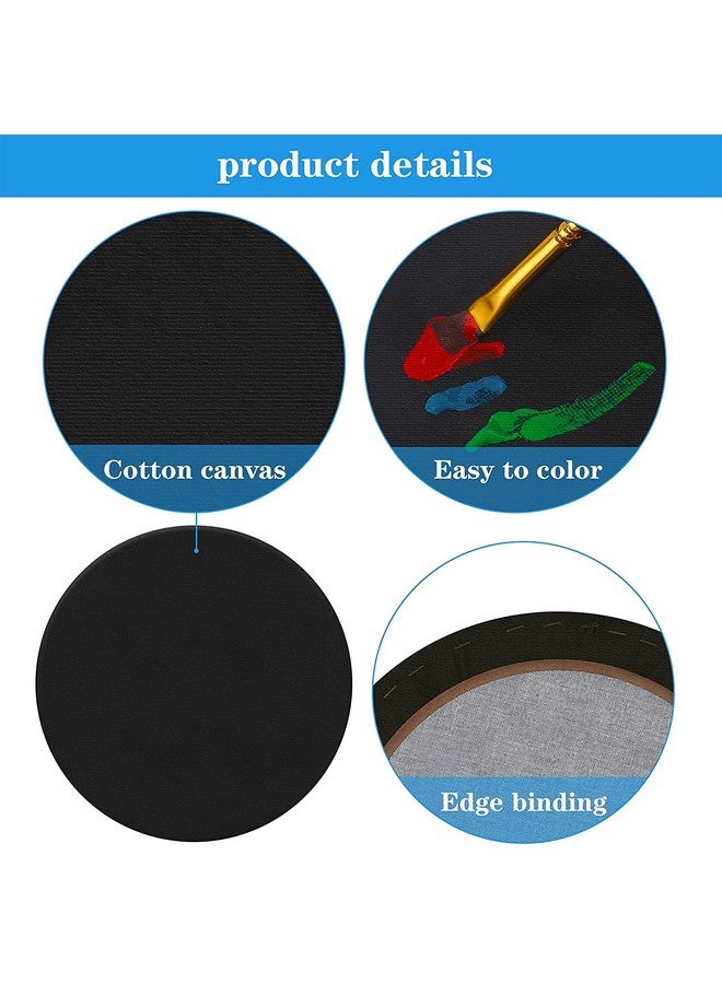 EASCAN ART Eascan 12-Inch Round Cotton Canvas for Painting | 10Oz Medium Grain Pre-Stretched Pack of 4 (Black) | Ideal for Artists & Beginners - Image 5