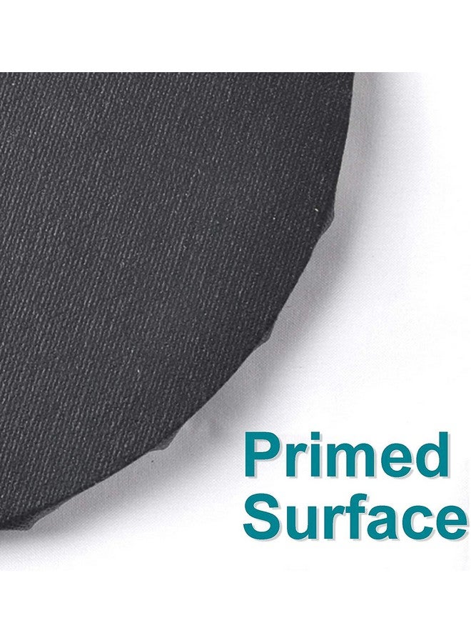 EASCAN ART Eascan 12-Inch Round Cotton Canvas for Painting | 10Oz Medium Grain Pre-Stretched Pack of 4 (Black) | Ideal for Artists & Beginners - Image 3