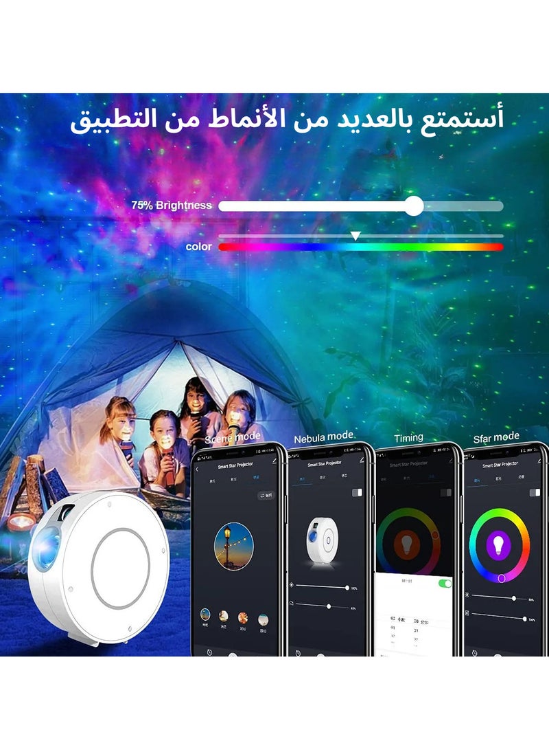 كامزاي جهاز عرض ليزر جالاكسي من كامزاي، ضوء ليد ليلي (ليزر، 16 مليون لون)، اوضاع مُتعددة ،بلوتوث مُدمج وتحكم من التطبيق يصلح لغرفة نوم الأطفال ، الحفلات ، المسرح المنزلي أو غرفة الألعاب - Image 3