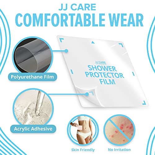 JJ CARE Shower Protector [Pack of 7], 7x7 Dialysis Catheter Shower Shileds Wound Cover, PICC Line Water Barrier, Colostomy Waterproof Bandage Protector, 1 Week Supply - Image 4