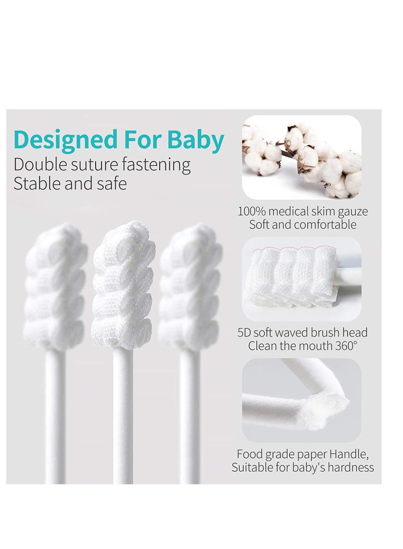 فرشاة أسنان للأطفال لتنظيف الأسنان واللسان مع مقبض ورقي، قابلة للتخلص منها للفم واللثة، 10 قطع - Image 5