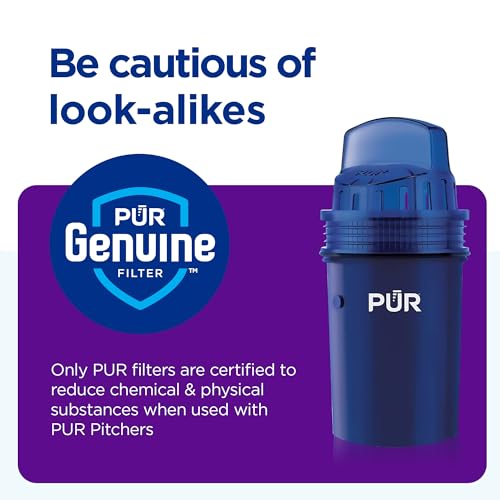 PUR 11-Cup Water Pitcher, 1 Genuine PUR Filter, Cleaner, Great-tasting Water, Dishwasher Safe, Powerful Filtration, Filter Change Light Indicator, LockFit Cap Design - White - Image 5